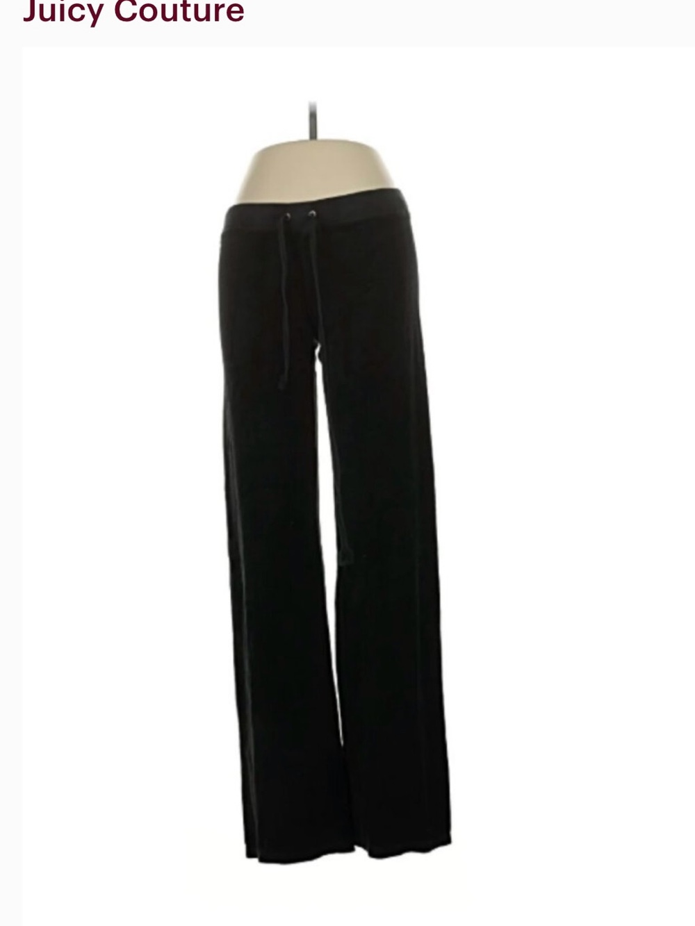 Juicy Couture Black Terry Wide-Leg Lounge Pants